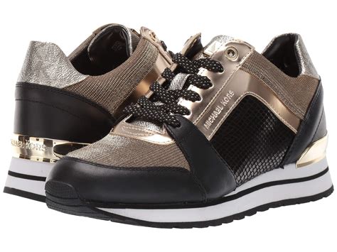 michael kors billie trainer black and gold